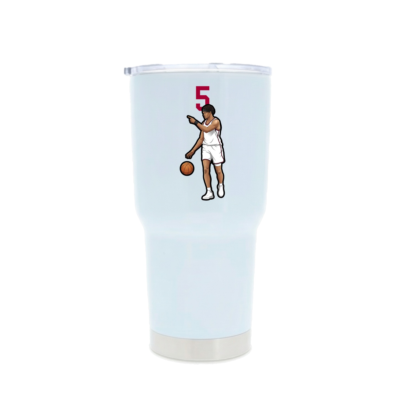 30oz Stainless Steel Tumbler — Number Top in White