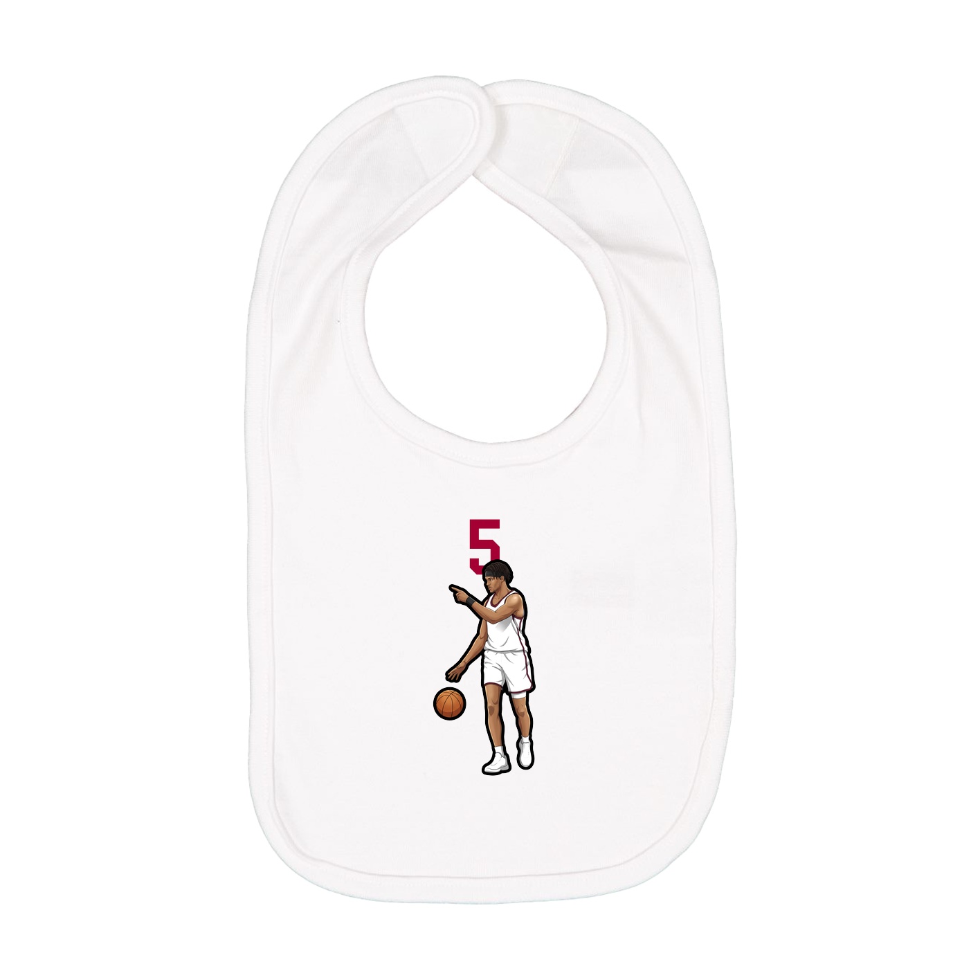 Infant Bib — Number Top in White
