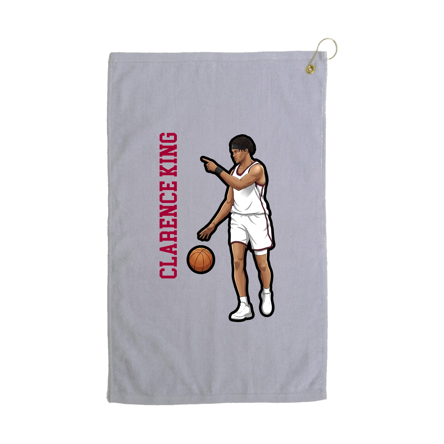 Golf Towel — Name Vertical in Grey