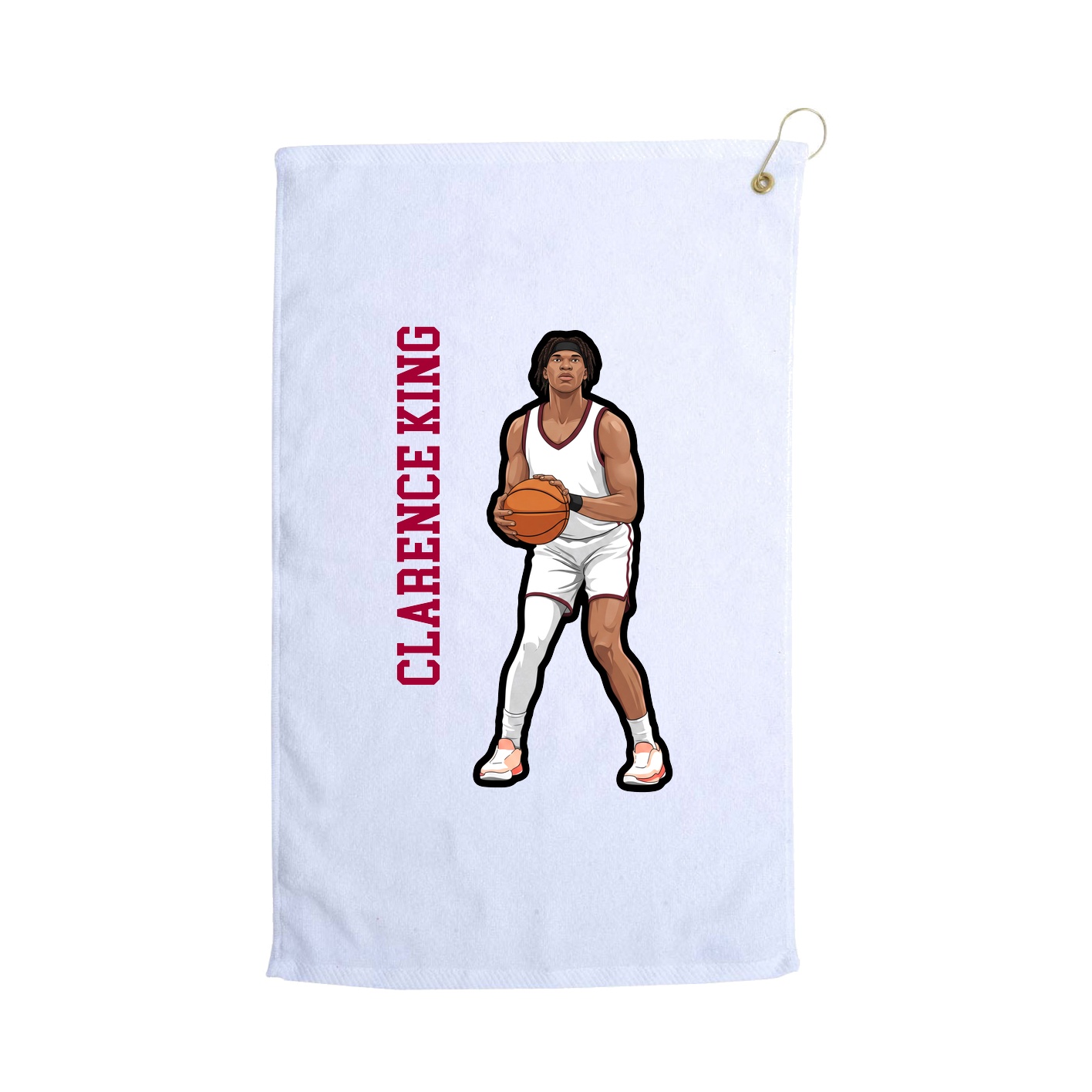 Golf Towel — Name Vertical in White