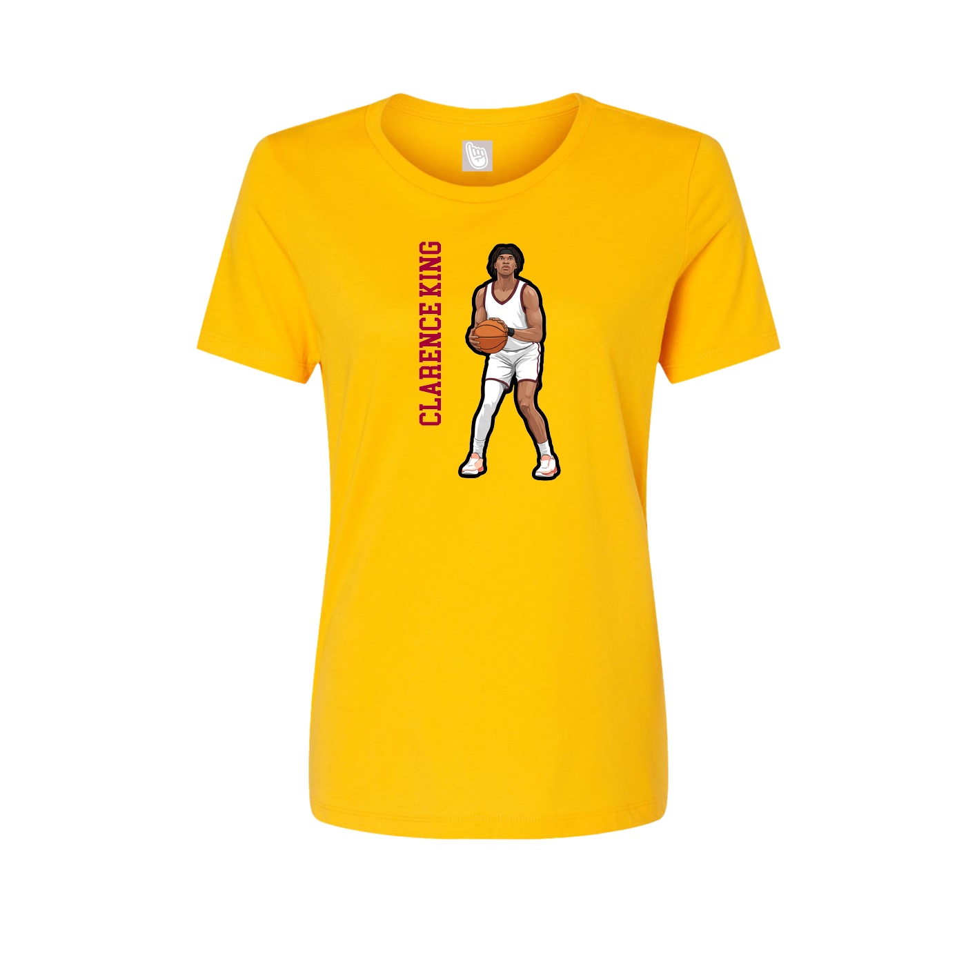 Fitted Women's Tee — Name Vertical in Gold