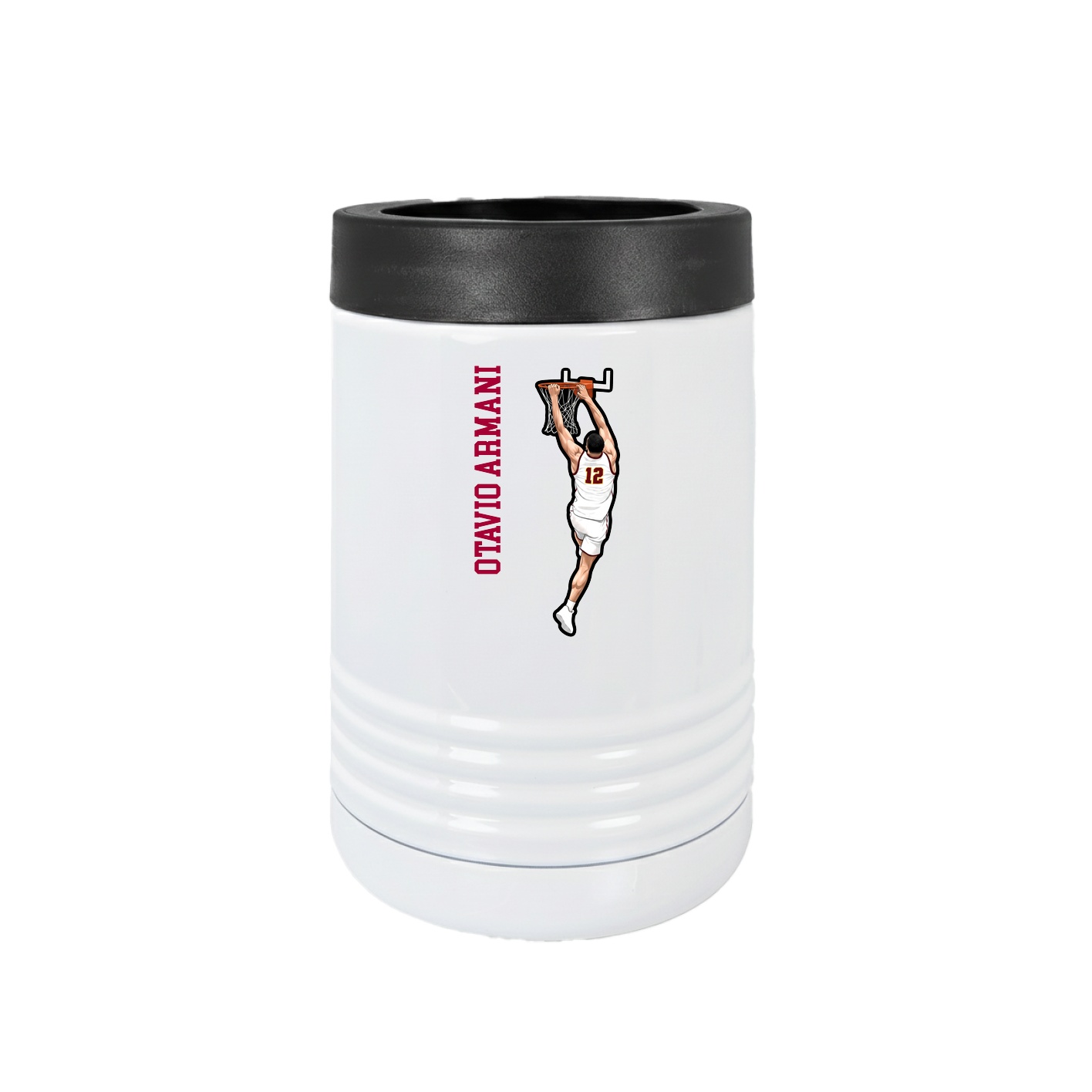 Beverage Holder — Name Vertical in White