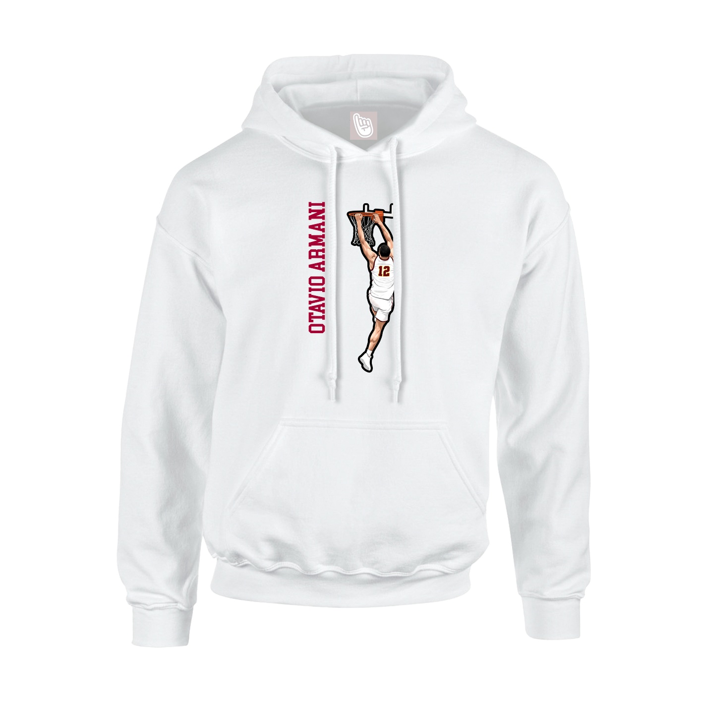Hoodie — Name Vertical in White