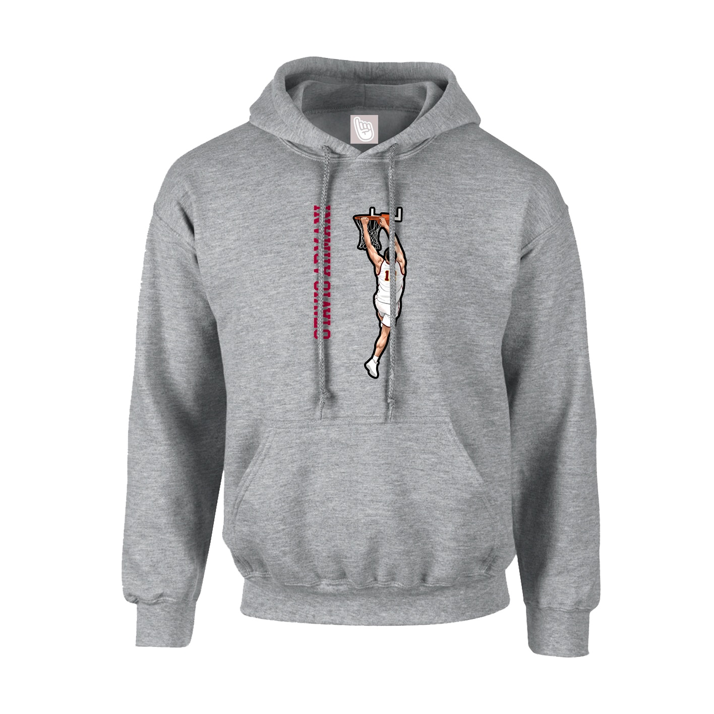 Youth Hoodie — Name Vertical in Grey