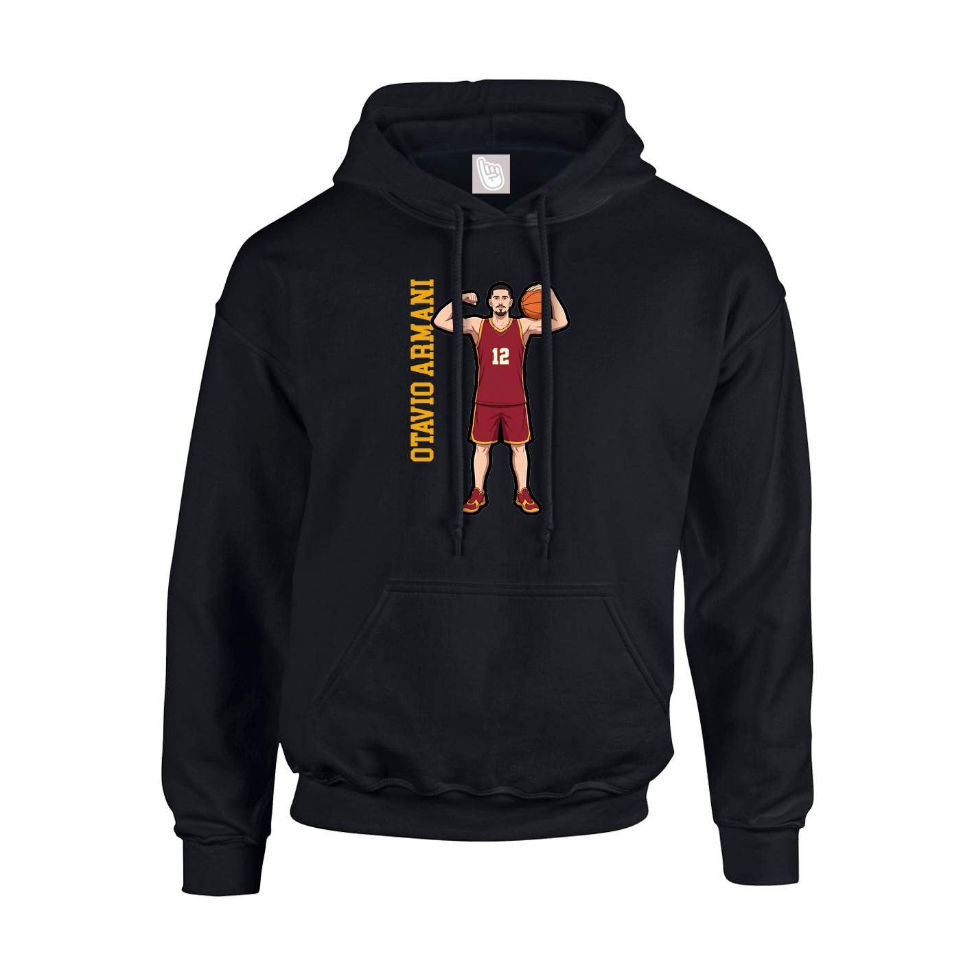 Youth Hoodie — Name Vertical in Black