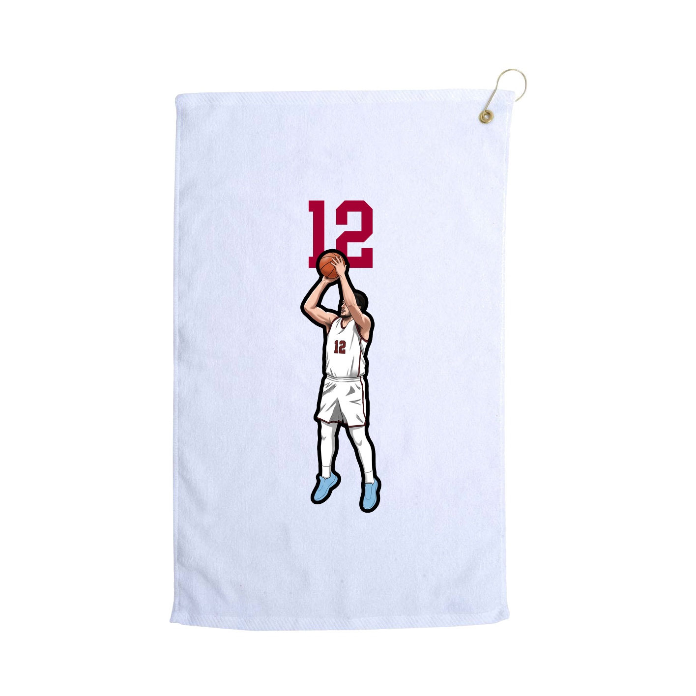 Golf Towel — Number Top in White