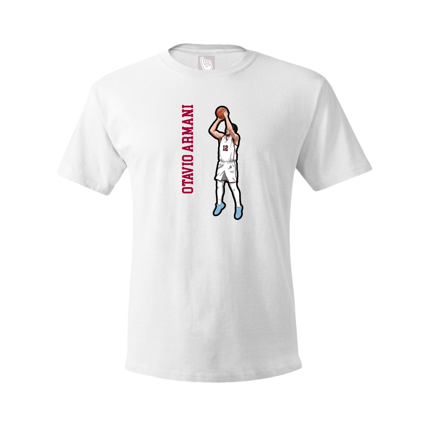 Tee — Name Vertical in White