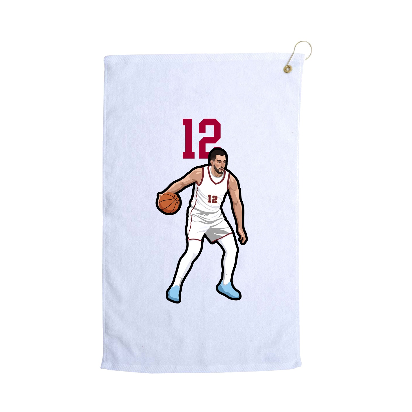 Golf Towel — Number Top in White