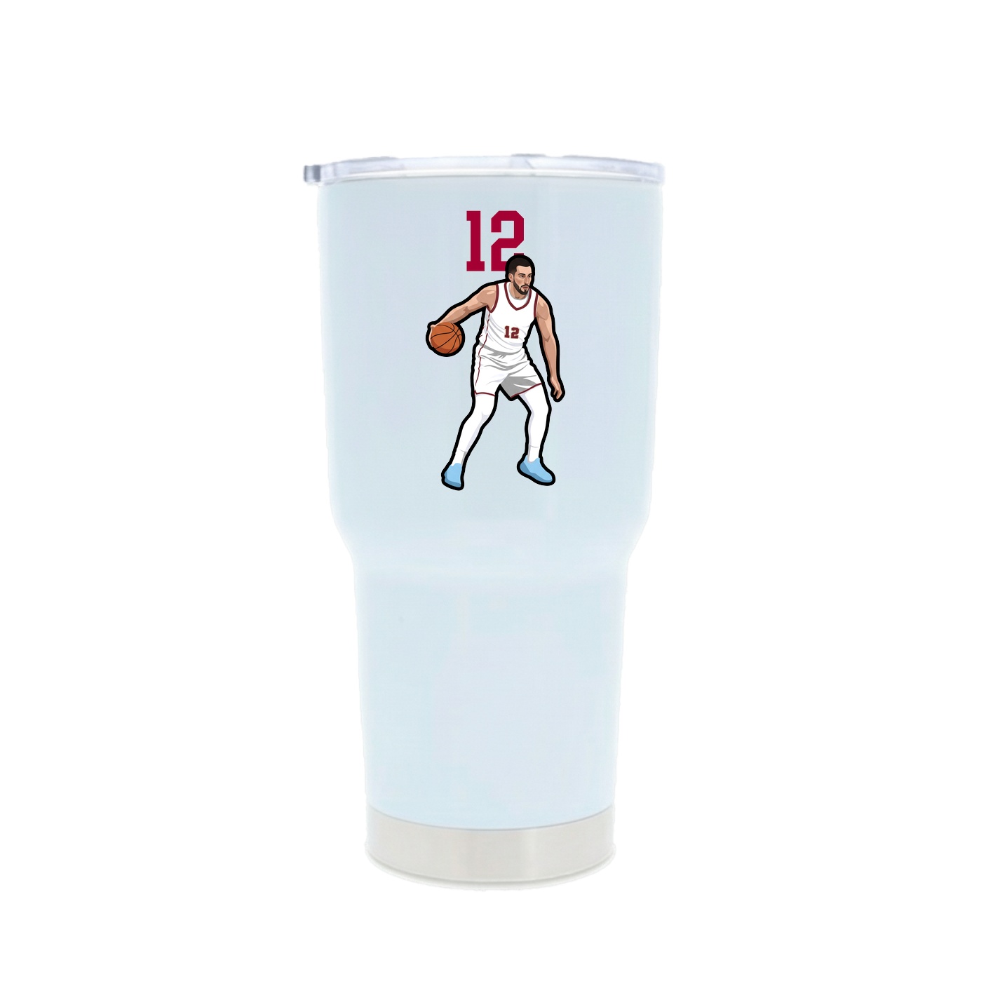 30oz Stainless Steel Tumbler — Number Top in White