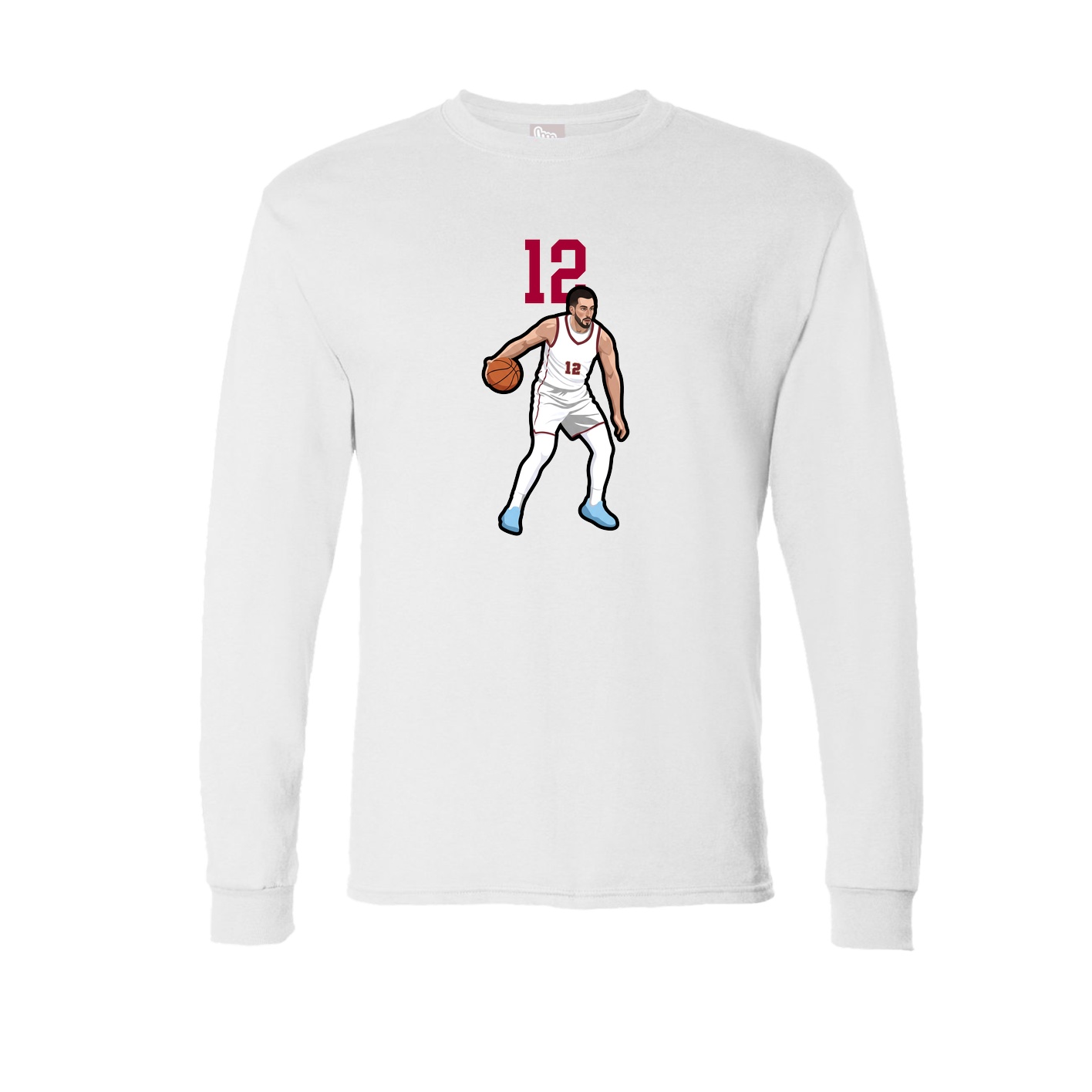 Long Sleeve Tee — Number Top in White