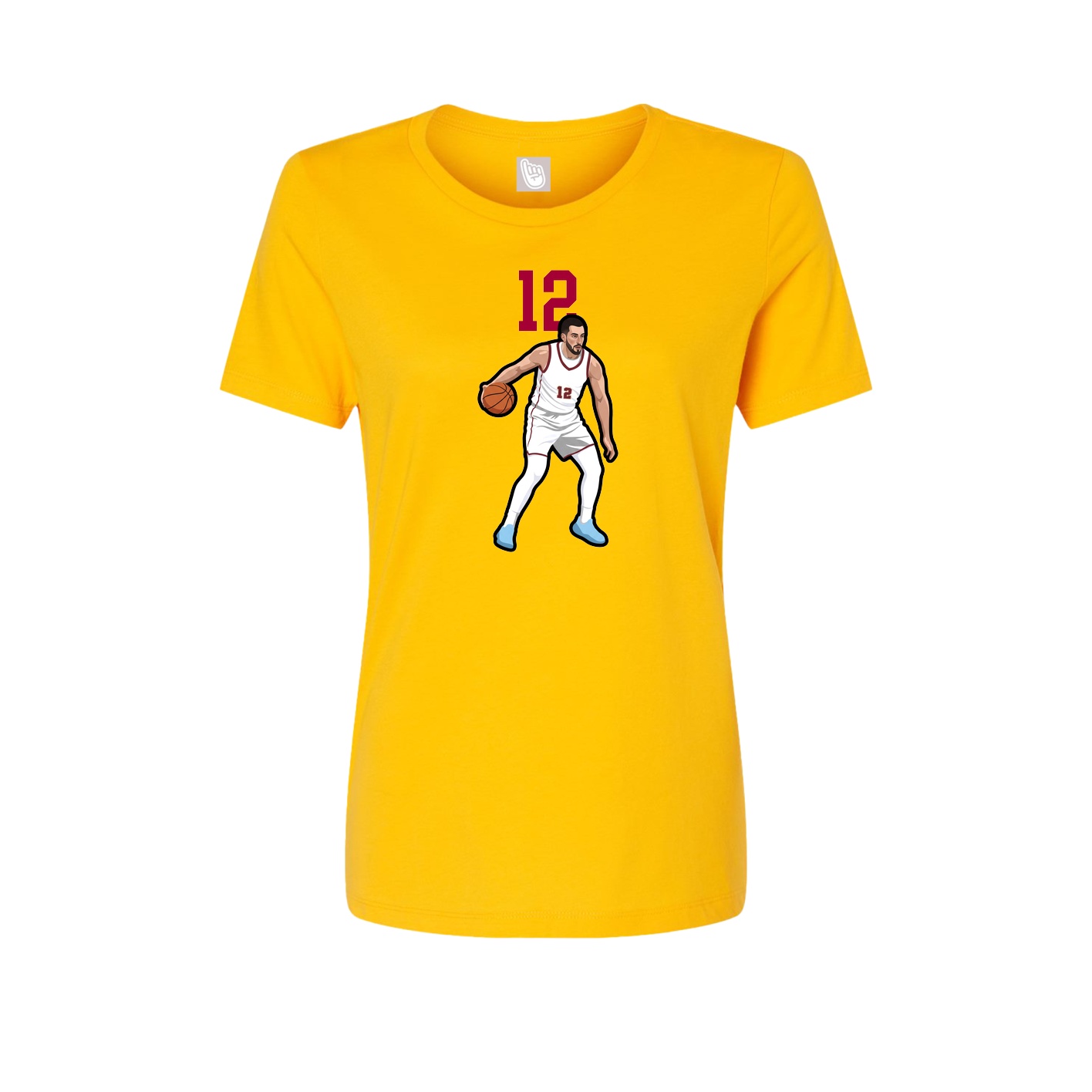 Womens Tee — Number Top in Gold