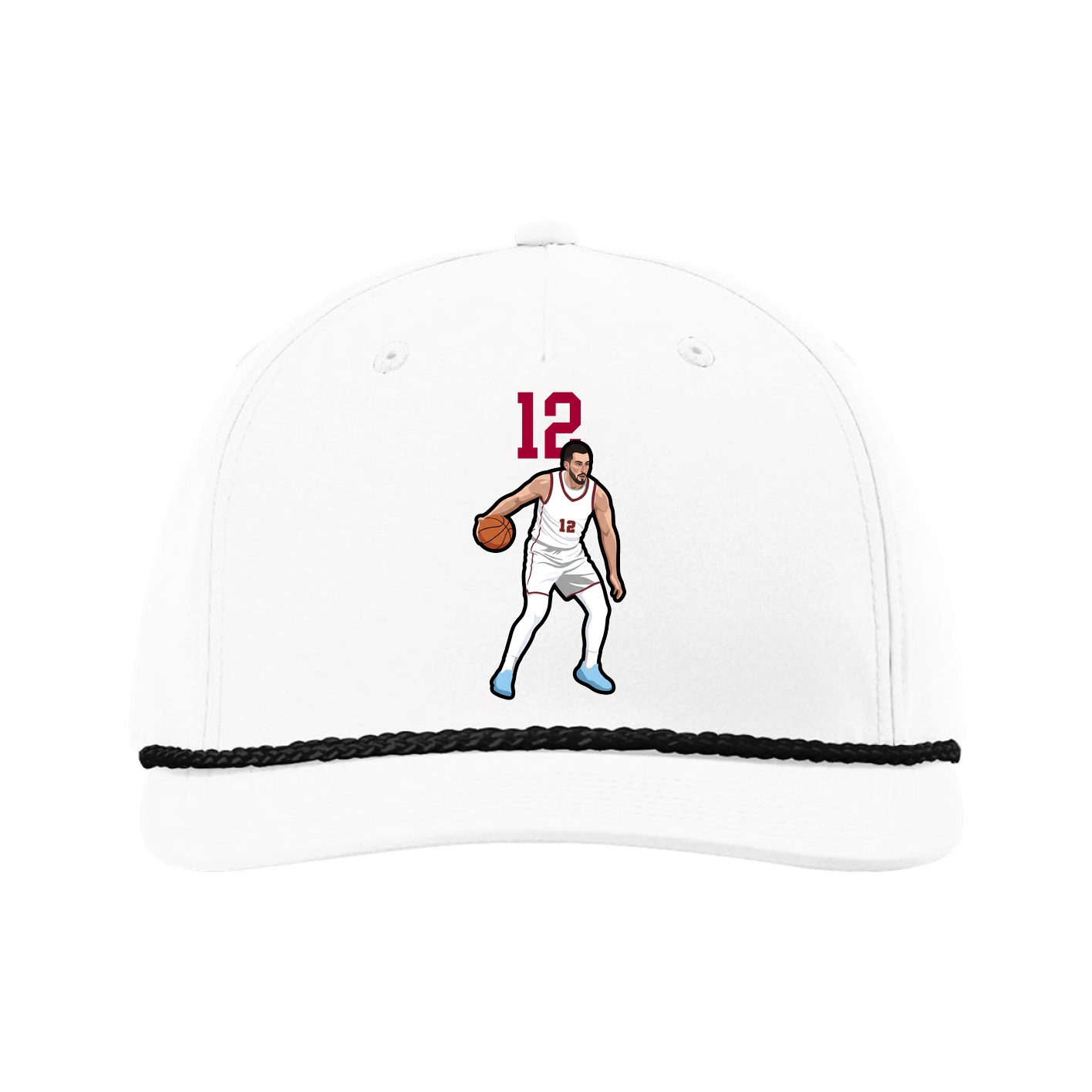 Five-Panel Classic Rope Cap — Number Top in White