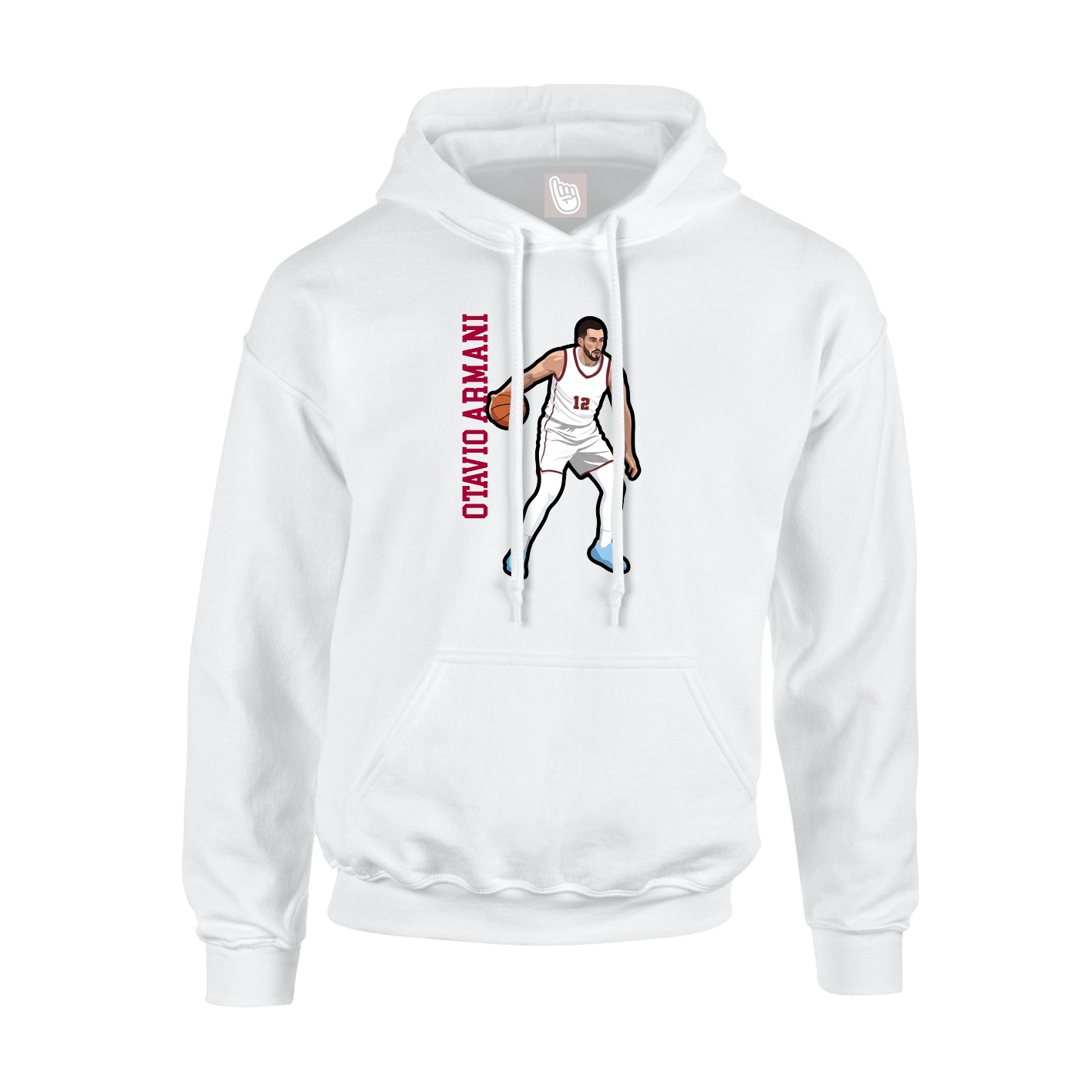 Hoodie — Name Vertical in White