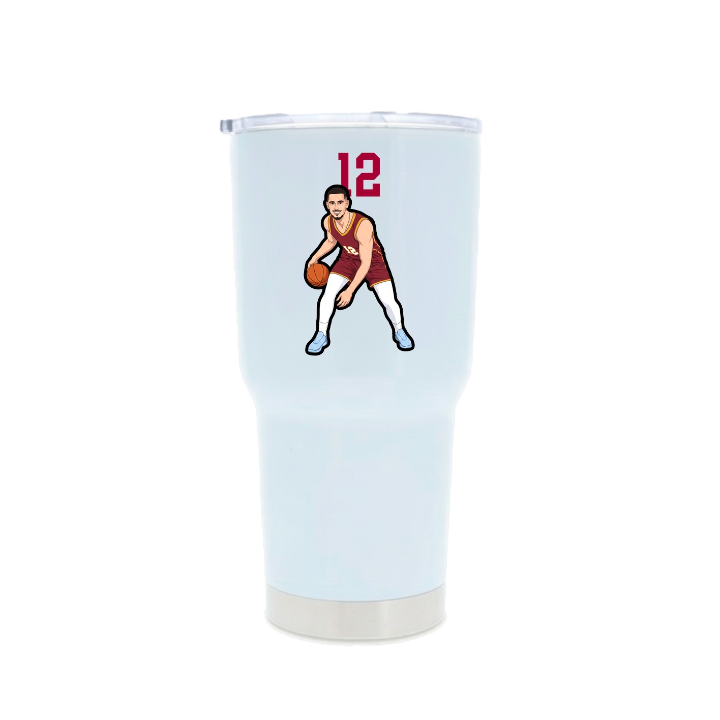 30oz Stainless Steel Tumbler — Number Top in White