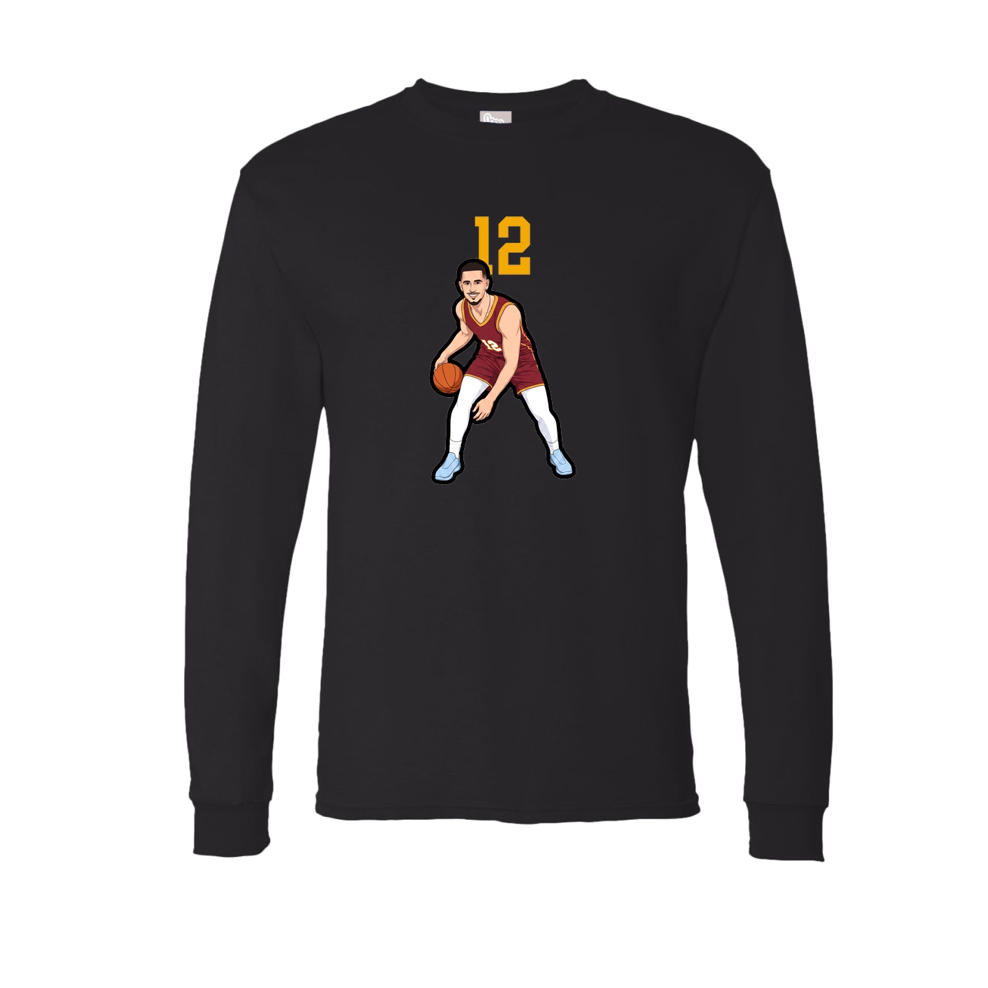 Long Sleeve Tee — Number Top in Black
