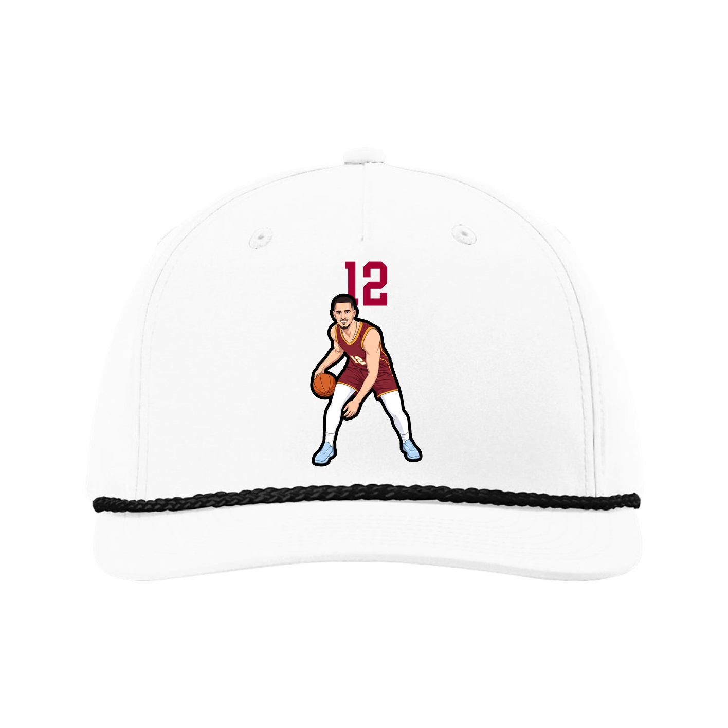 Five-Panel Classic Rope Cap — Number Top in White