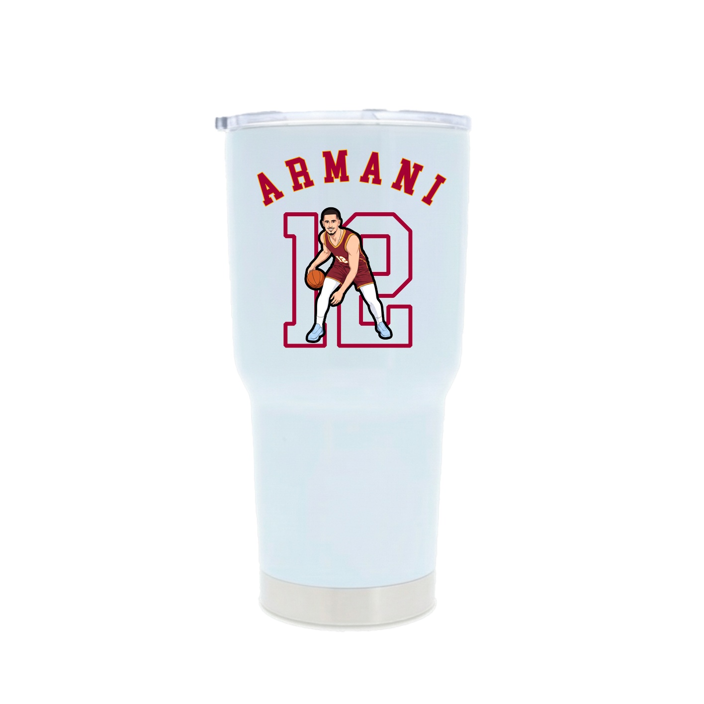 30oz Stainless Steel Tumbler — Shirsey Arch in White
