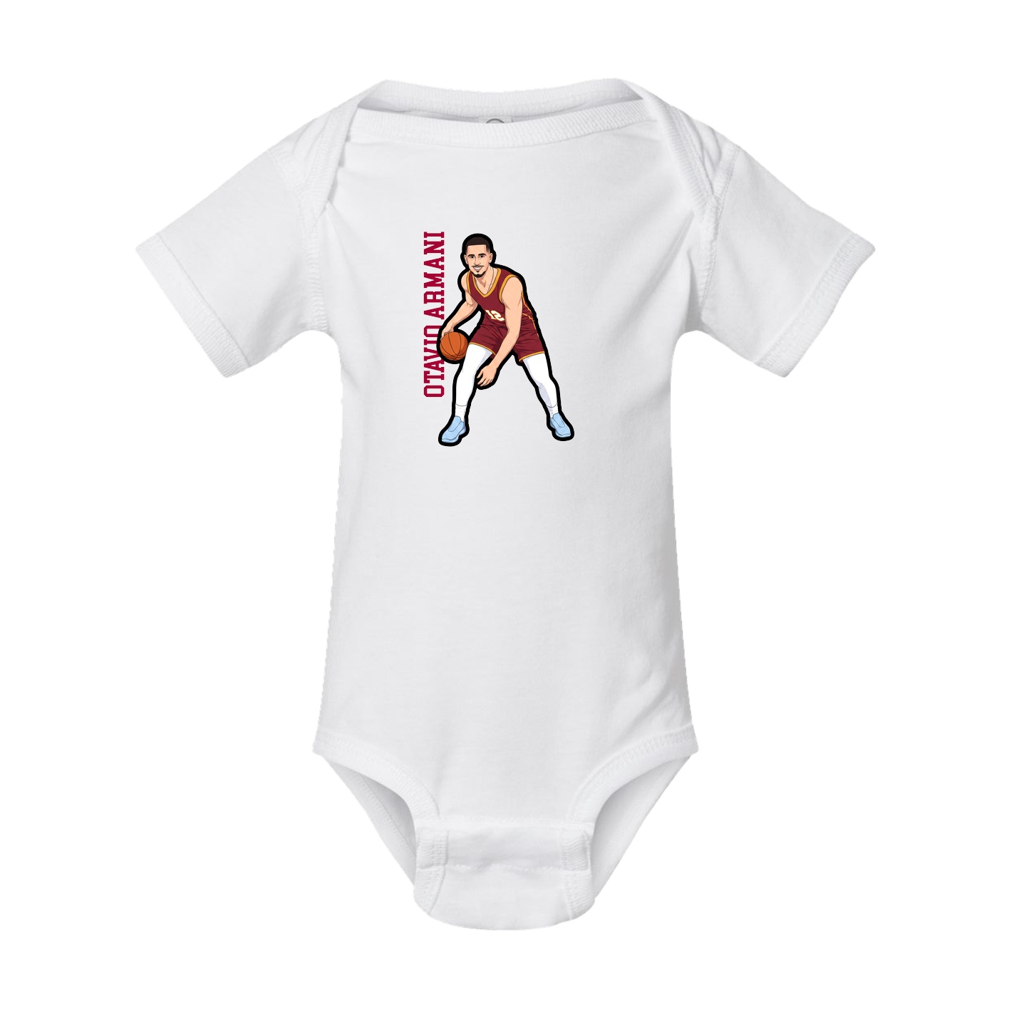 Baby Onesie — Name Vertical in White