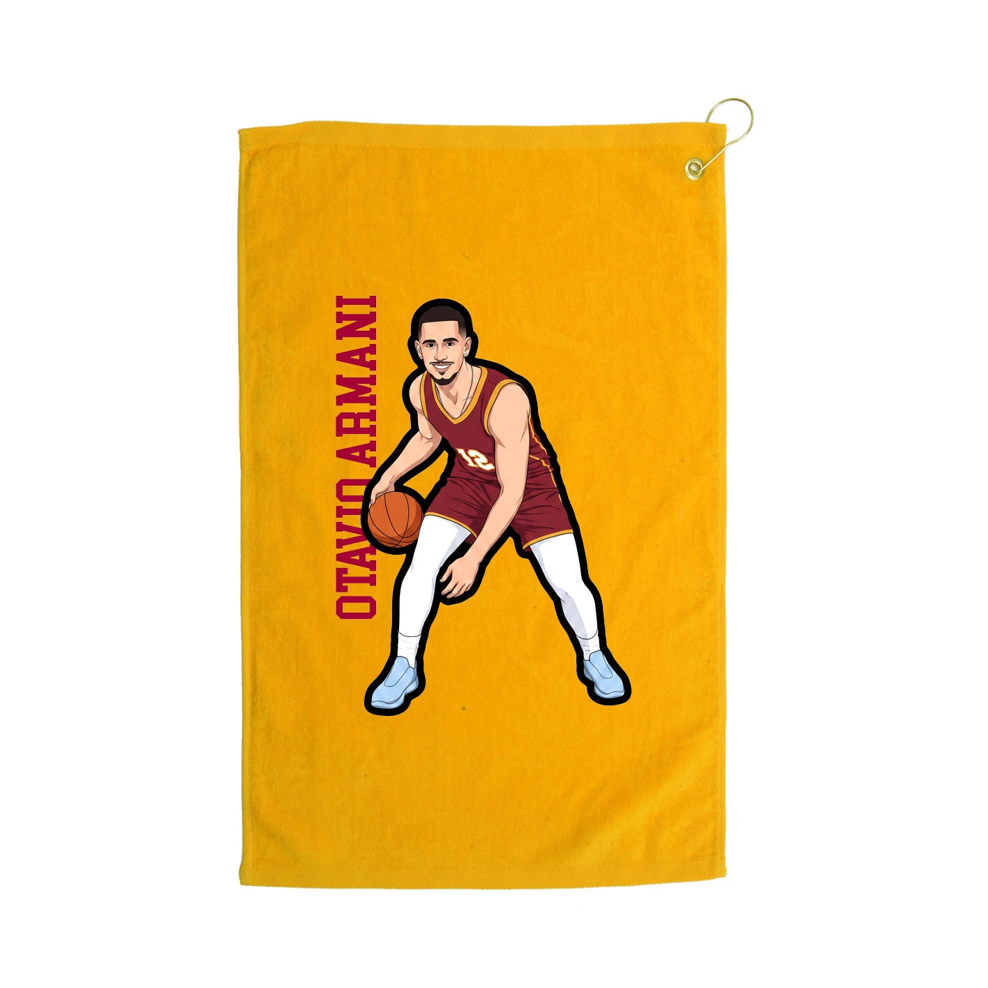 Golf Towel — Name Vertical in Gold