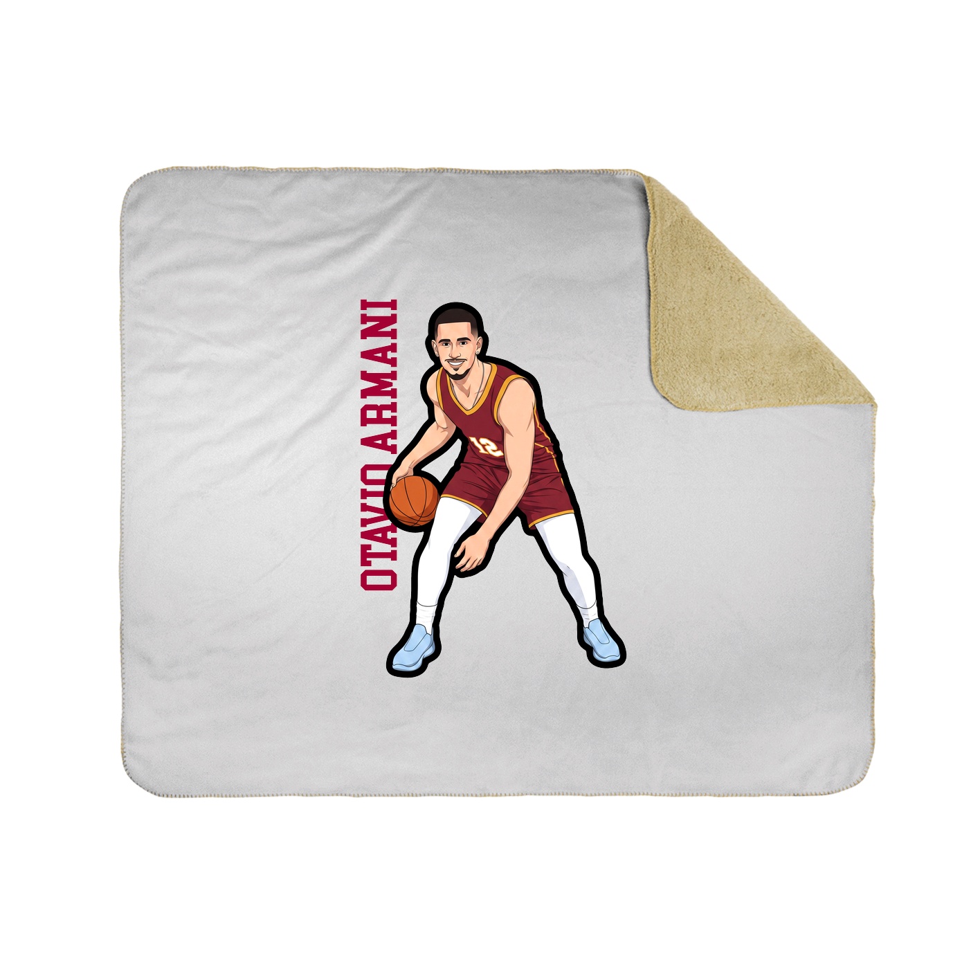 Throw Blanket — Name Vertical in White