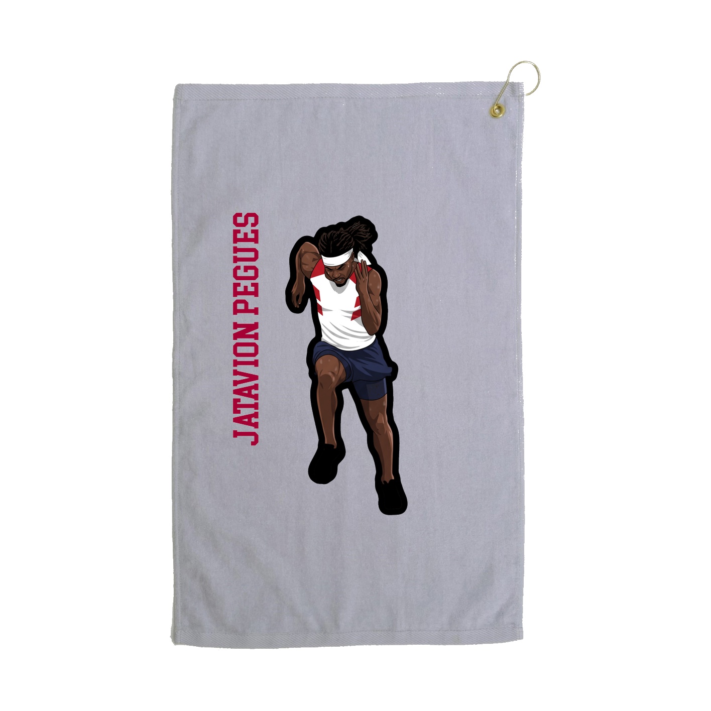 Golf Towel — Name Vertical in Grey