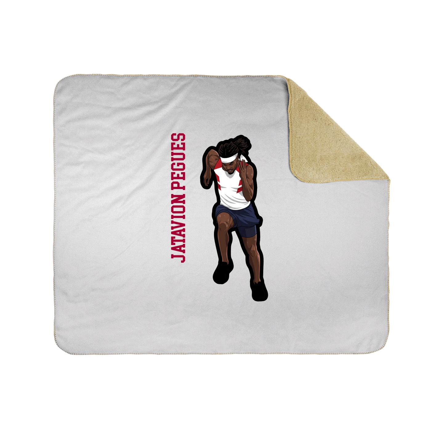 Throw Blanket — Name Vertical in White