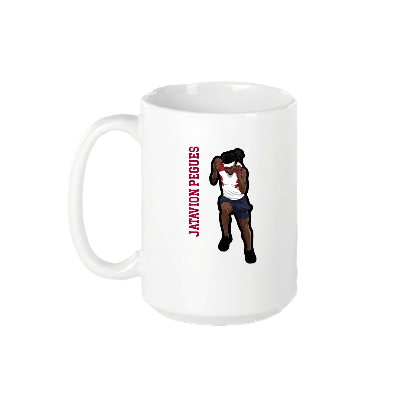 15oz Coffee Mug — Name Vertical in White
