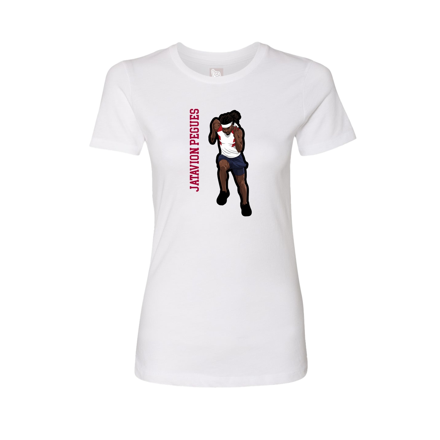 Fitted Women's Tee — Name Vertical in White