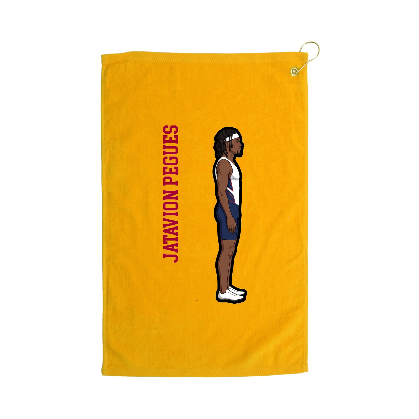 Golf Towel — Name Vertical in Gold