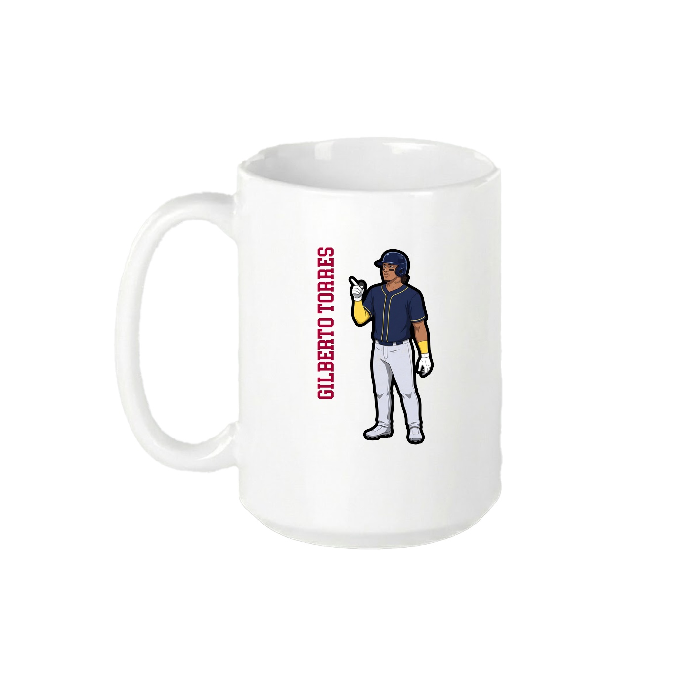 15oz Coffee Mug — Name Vertical in White
