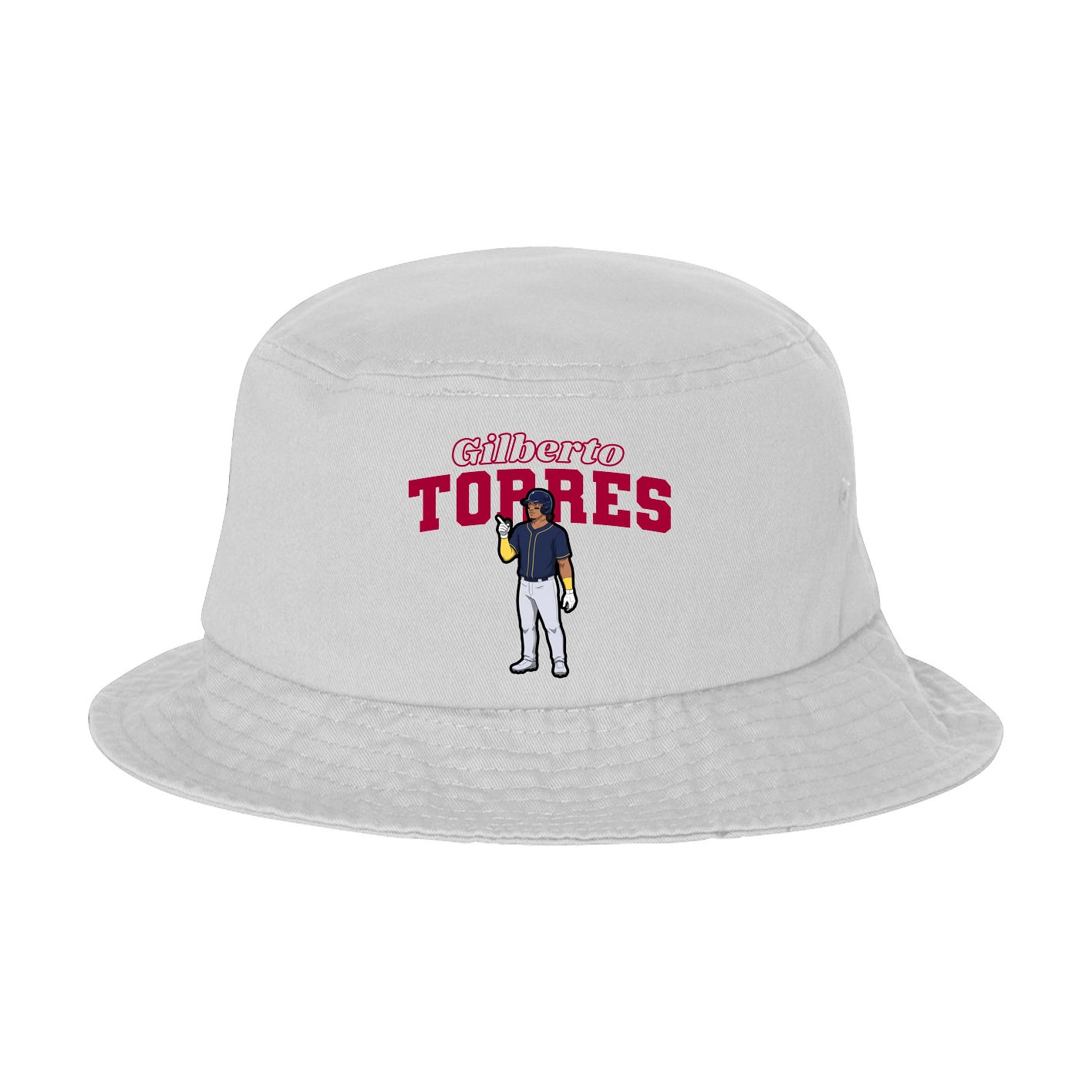 Bucket Cap — Name Arch in White