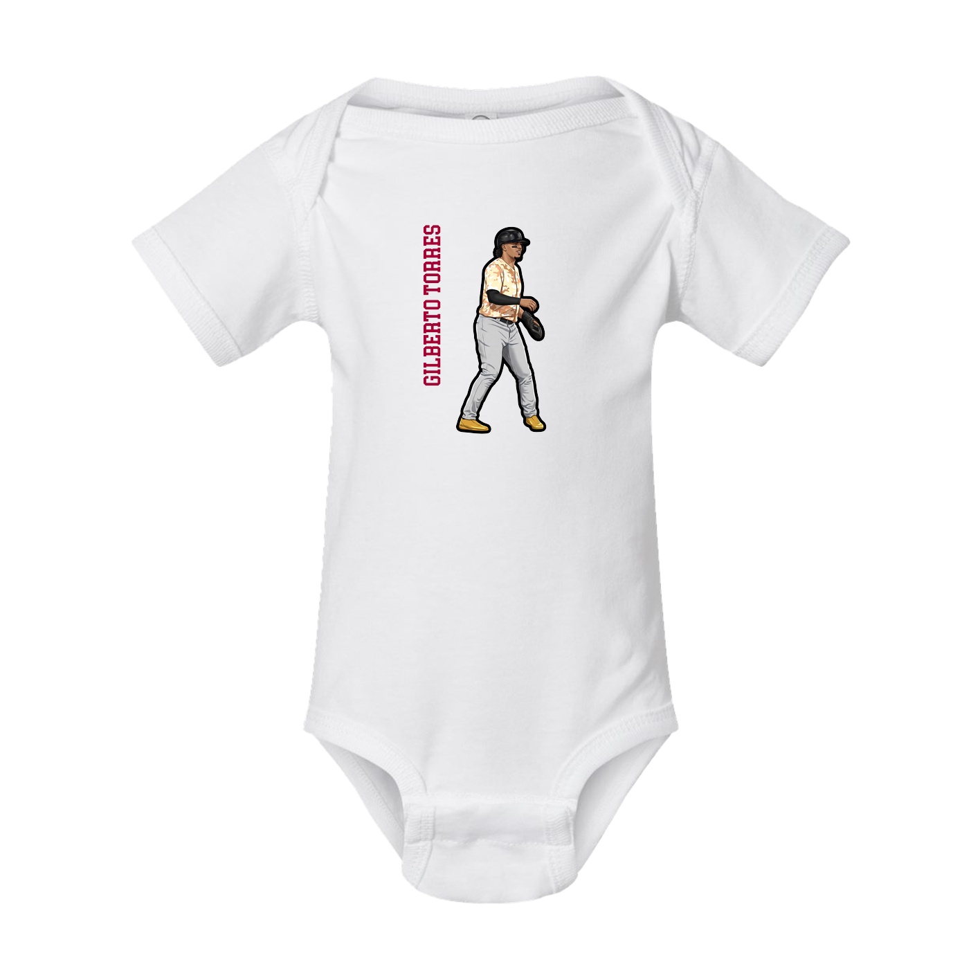 Baby Onesie — Name Vertical in White