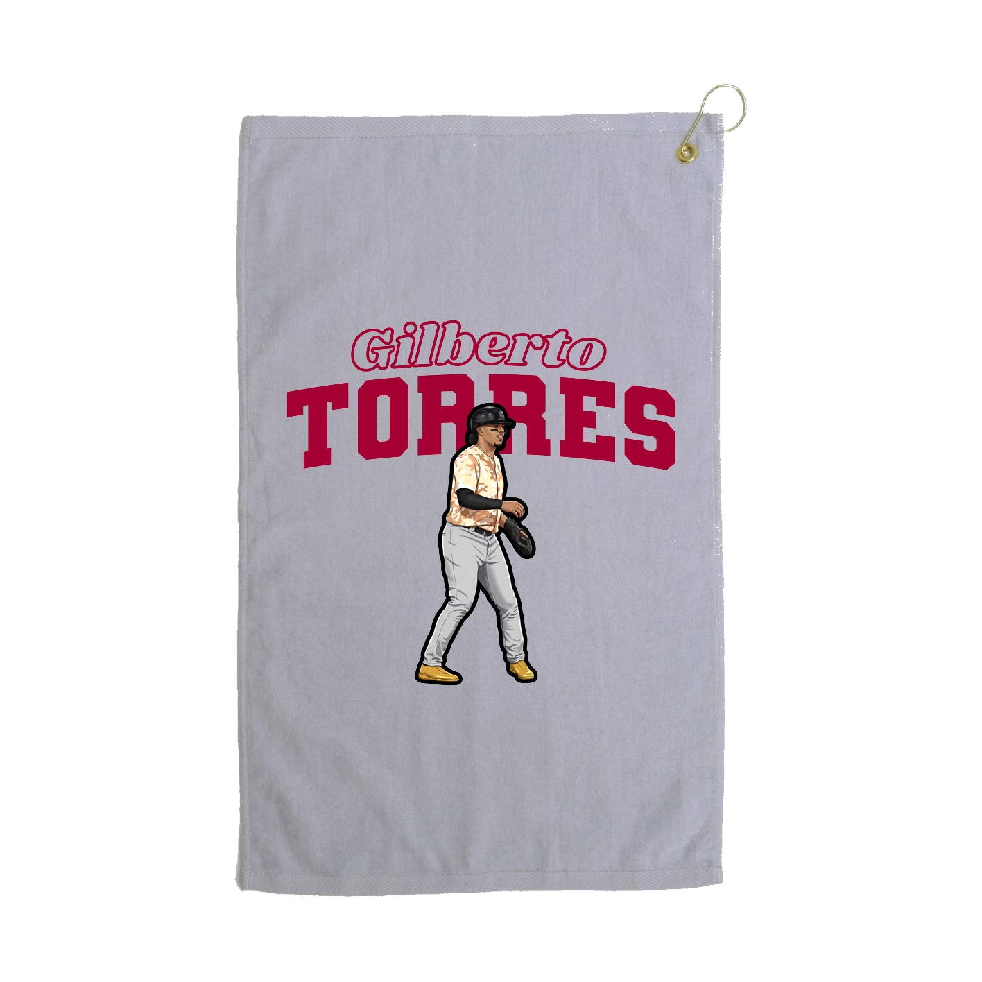 Golf Towel — Name Arch in Grey