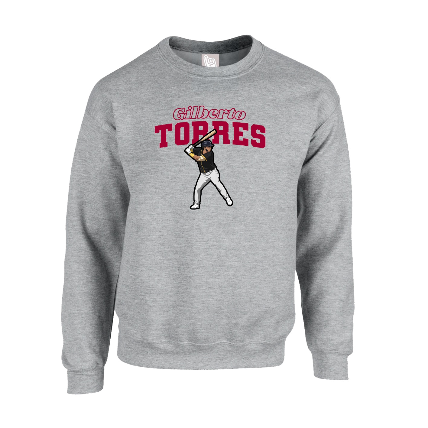Fleece Crew — Name Arch in Grey