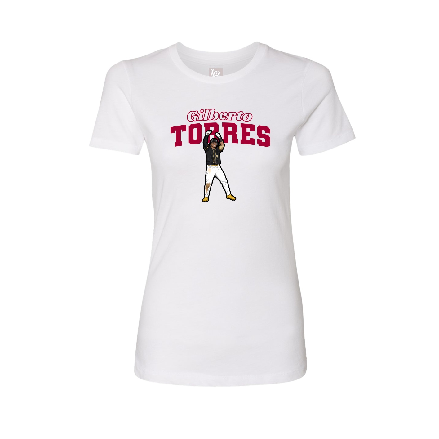 Fitted Women's Tee — Name Arch in White