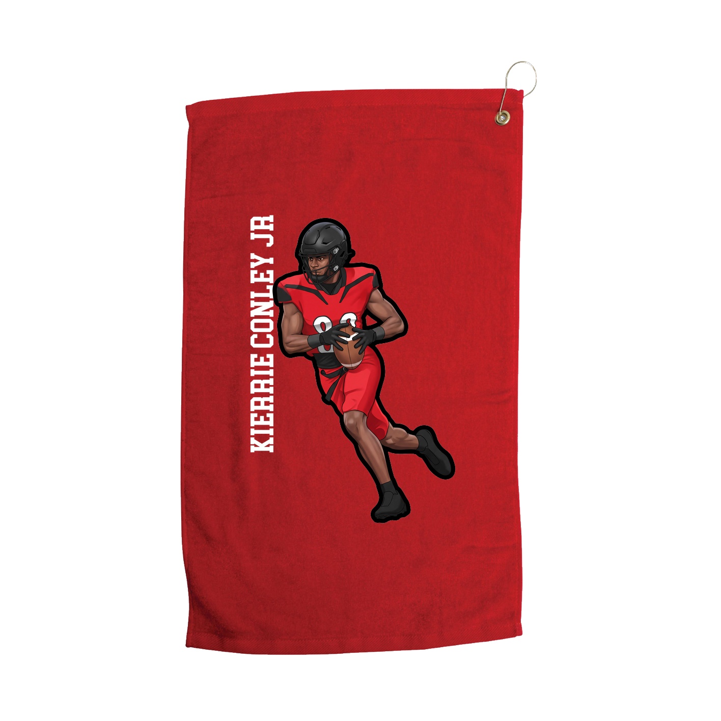 Golf Towel — Name Vertical in Red