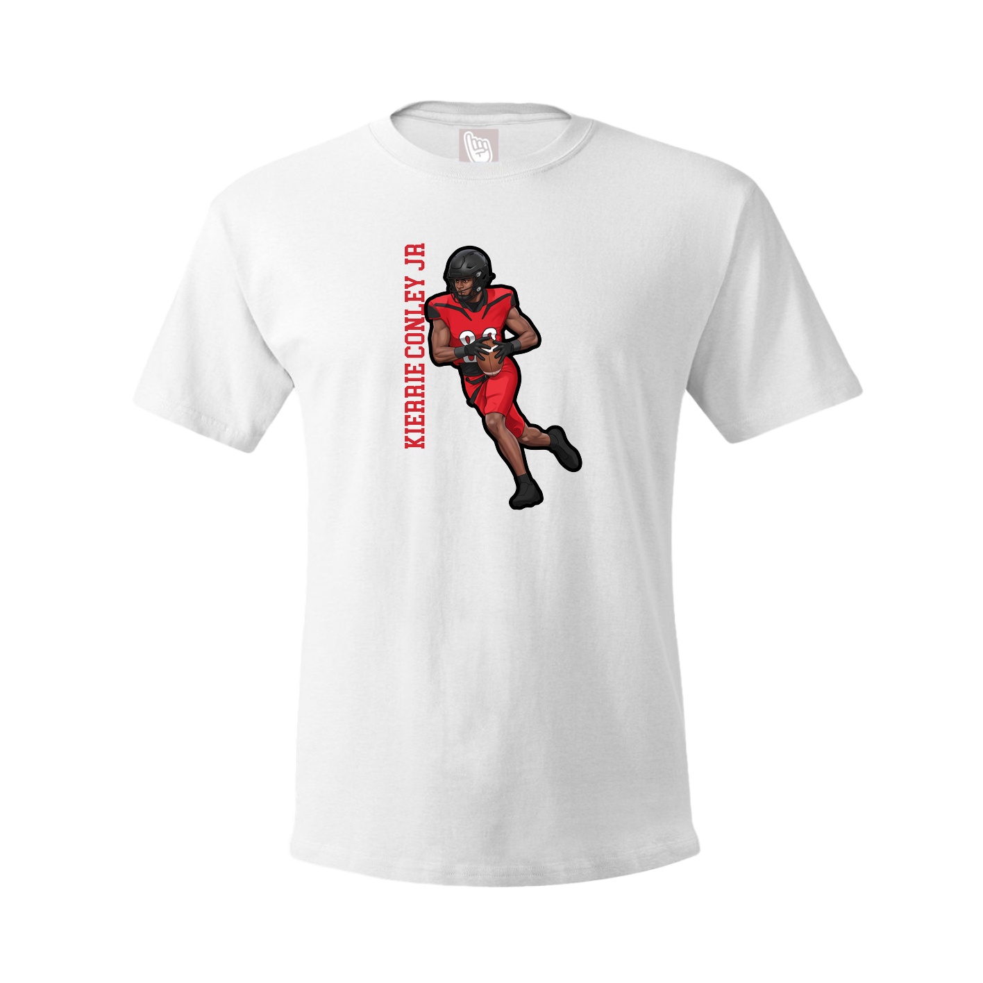 Youth Tee — Name Vertical in White