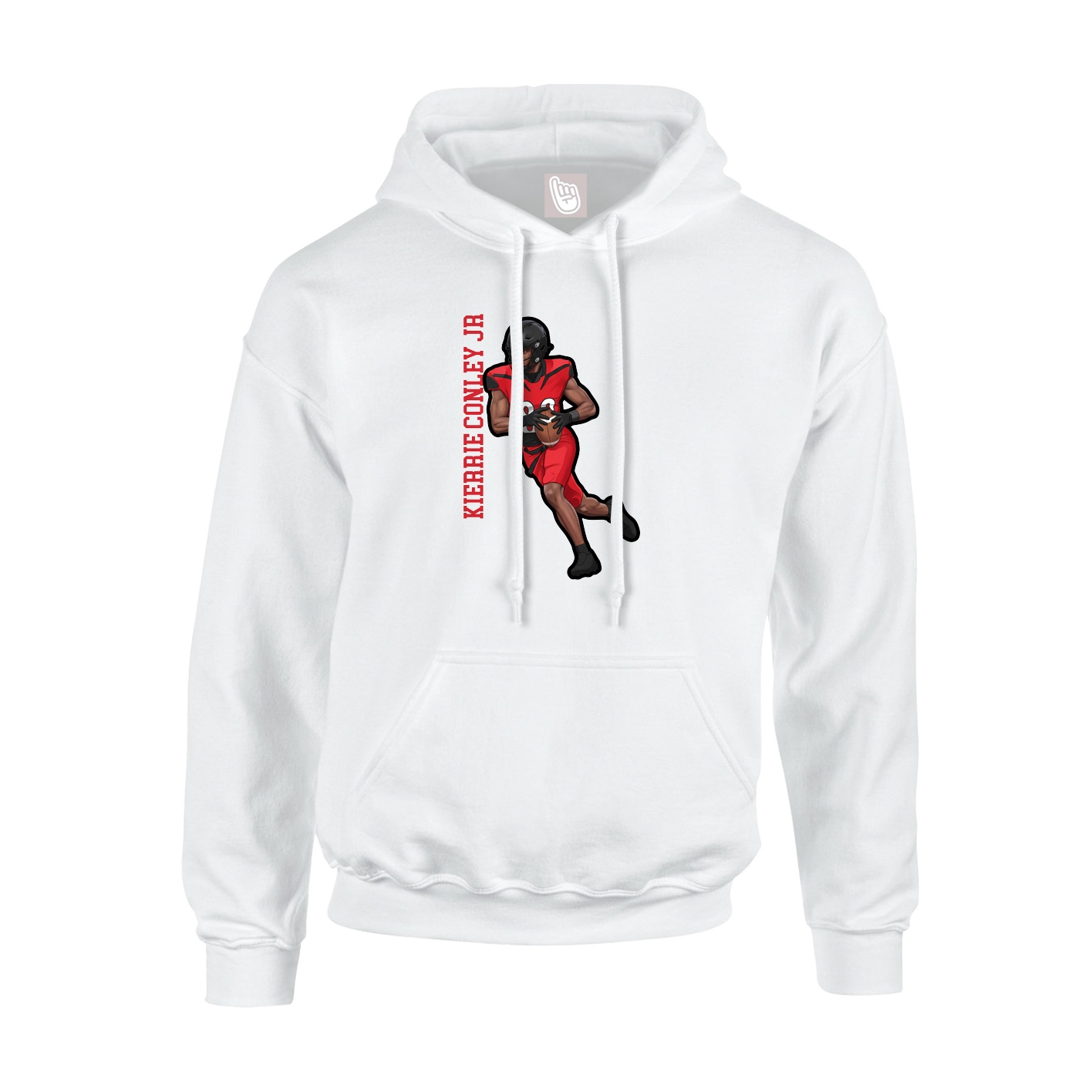Youth Hoodie — Name Vertical in White