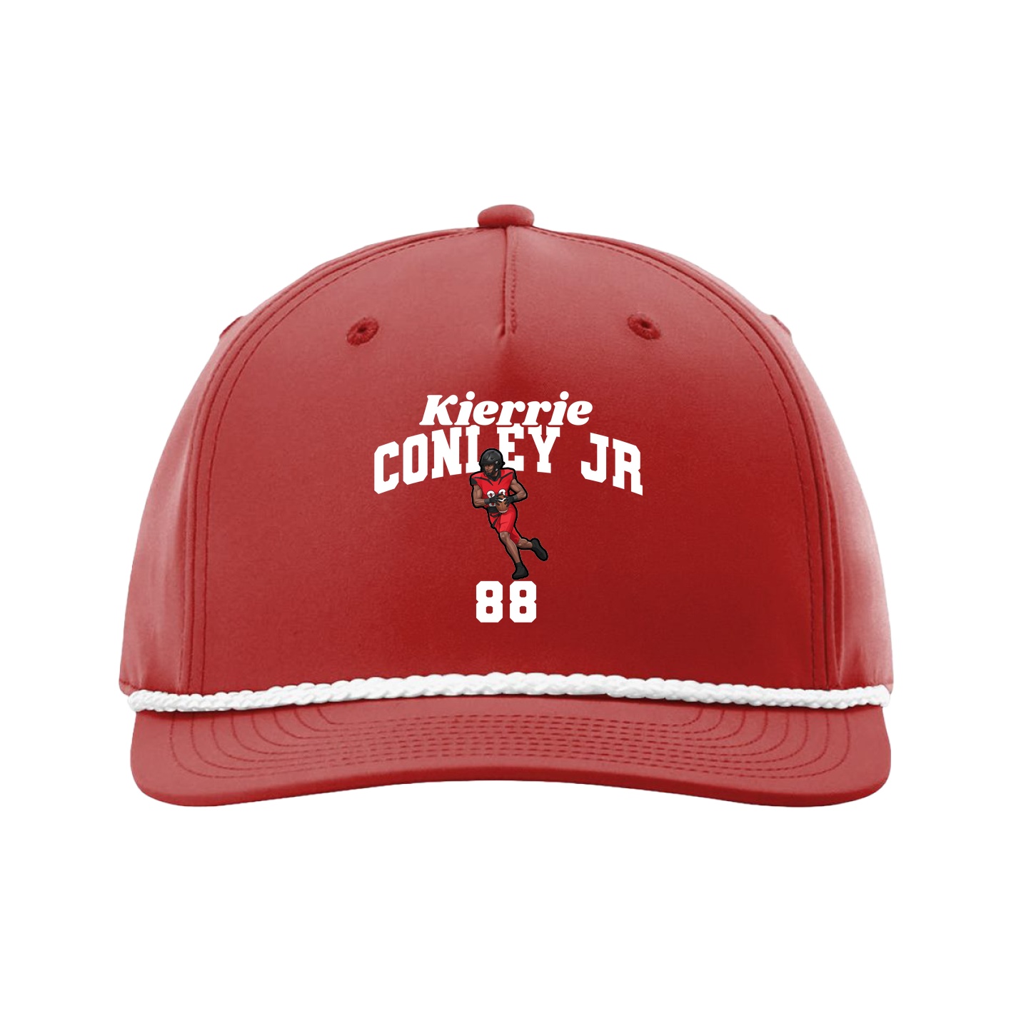 Five-Panel Classic Rope Cap — Signature Arch in Red