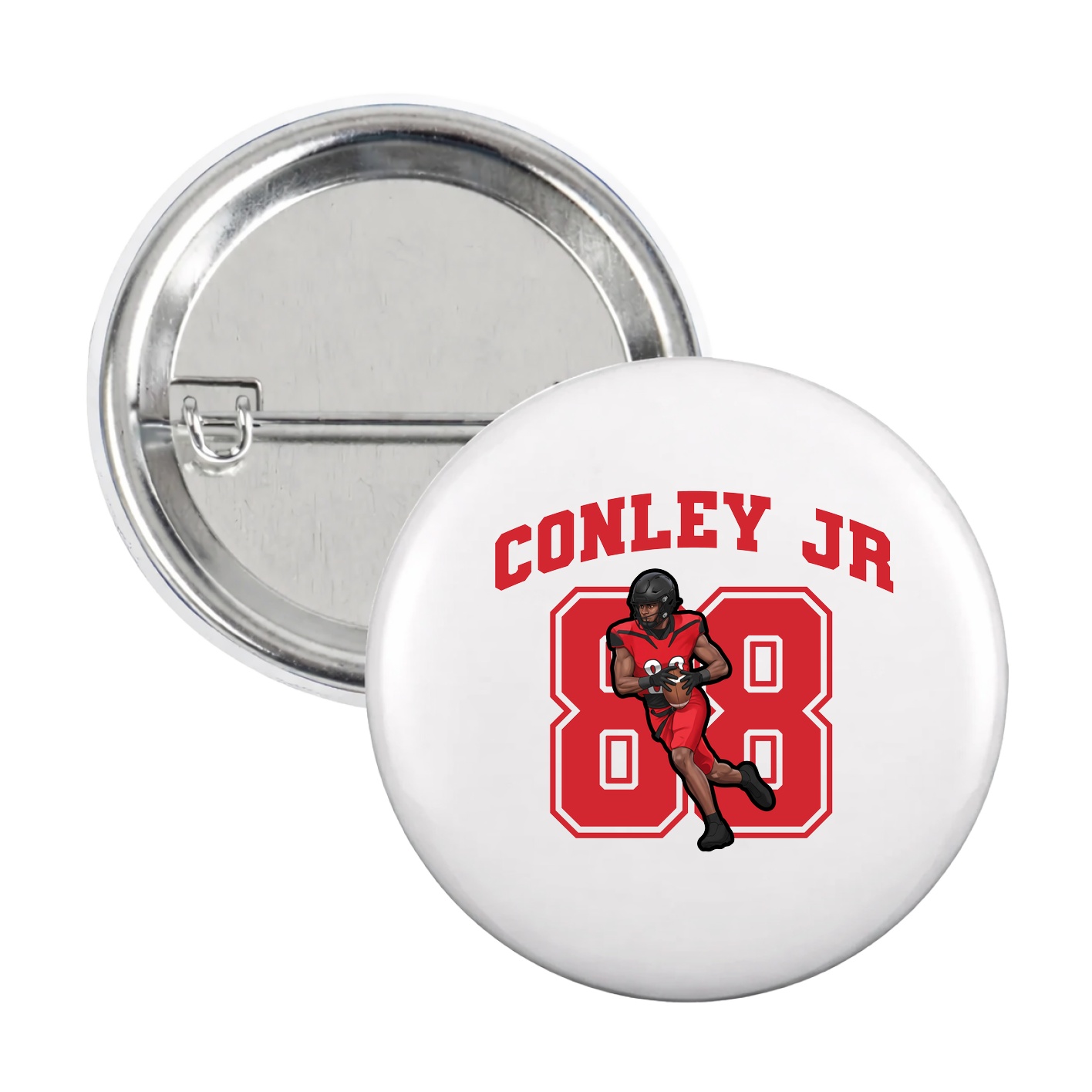 Game Day Button — Number in White