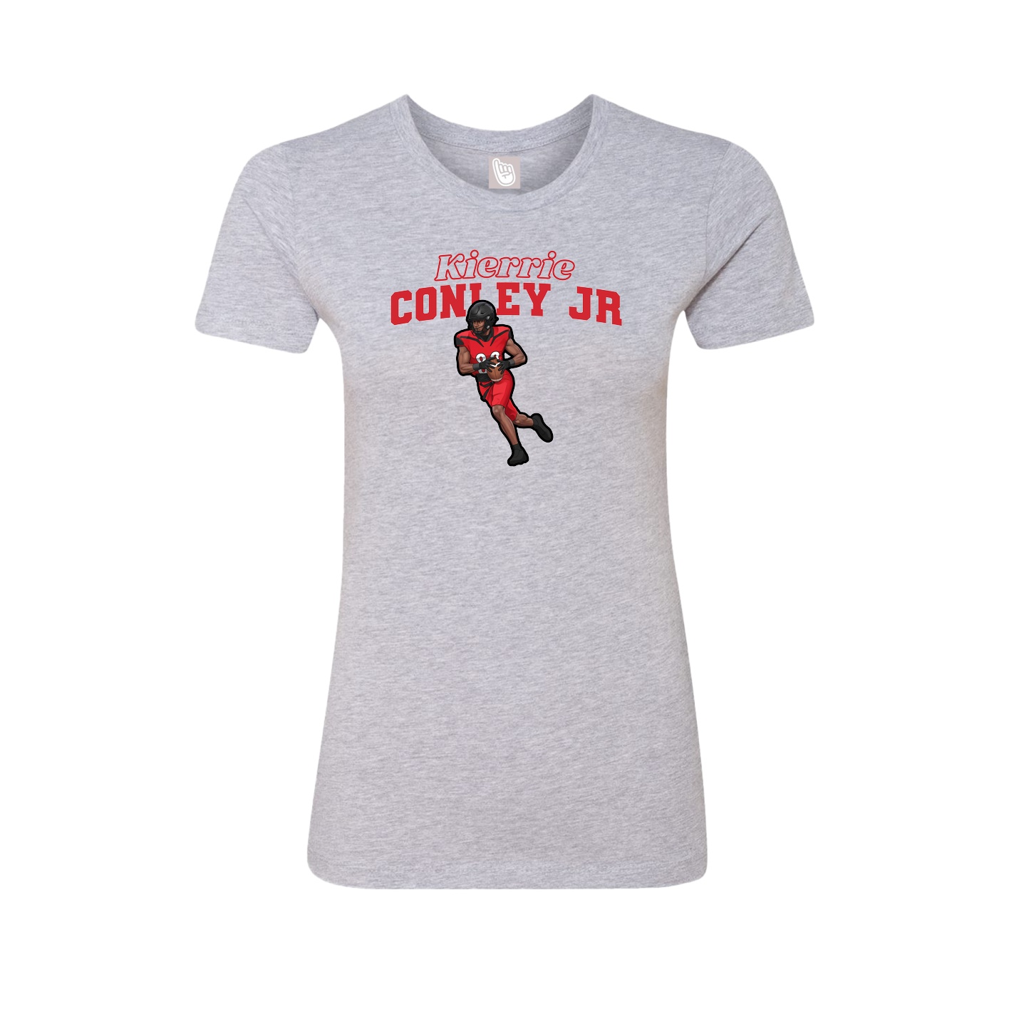 Fitted Women's Tee — Name Arch in Grey