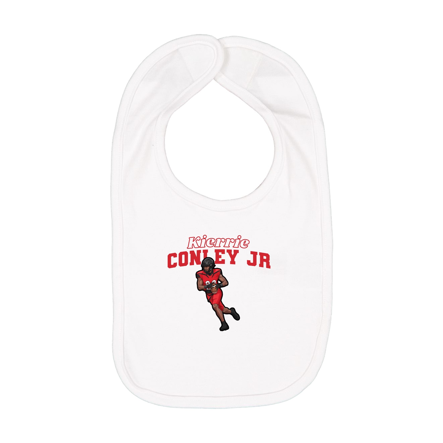 Infant Bib — Name Arch in White