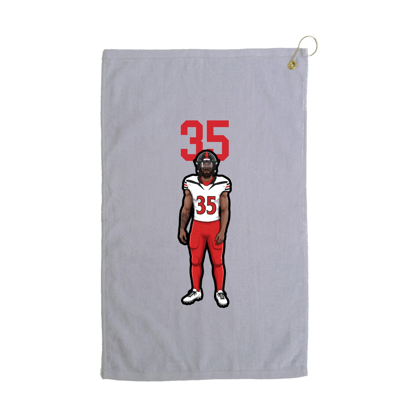 Golf Towel — Number Top in Grey