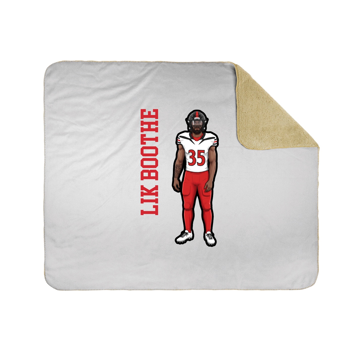 Throw Blanket — Name Vertical in White