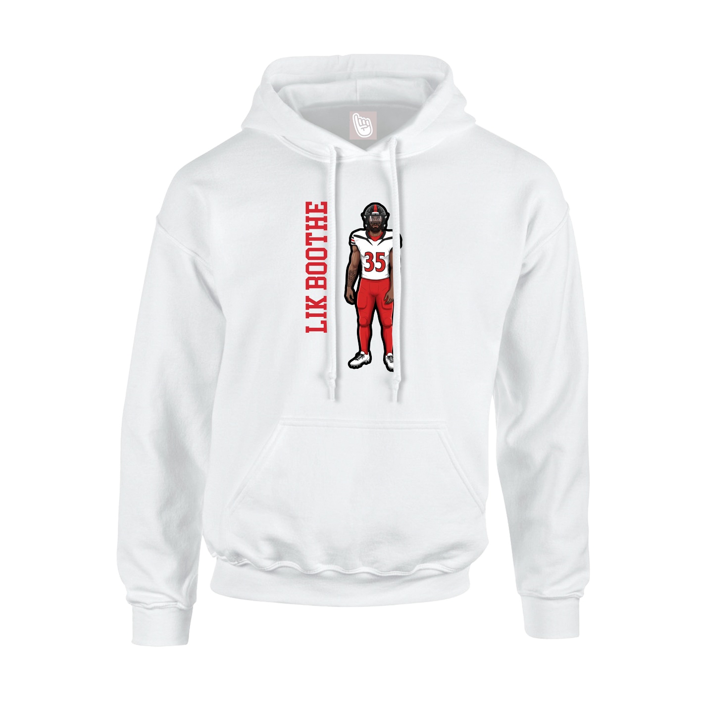 Hoodie — Name Vertical in White