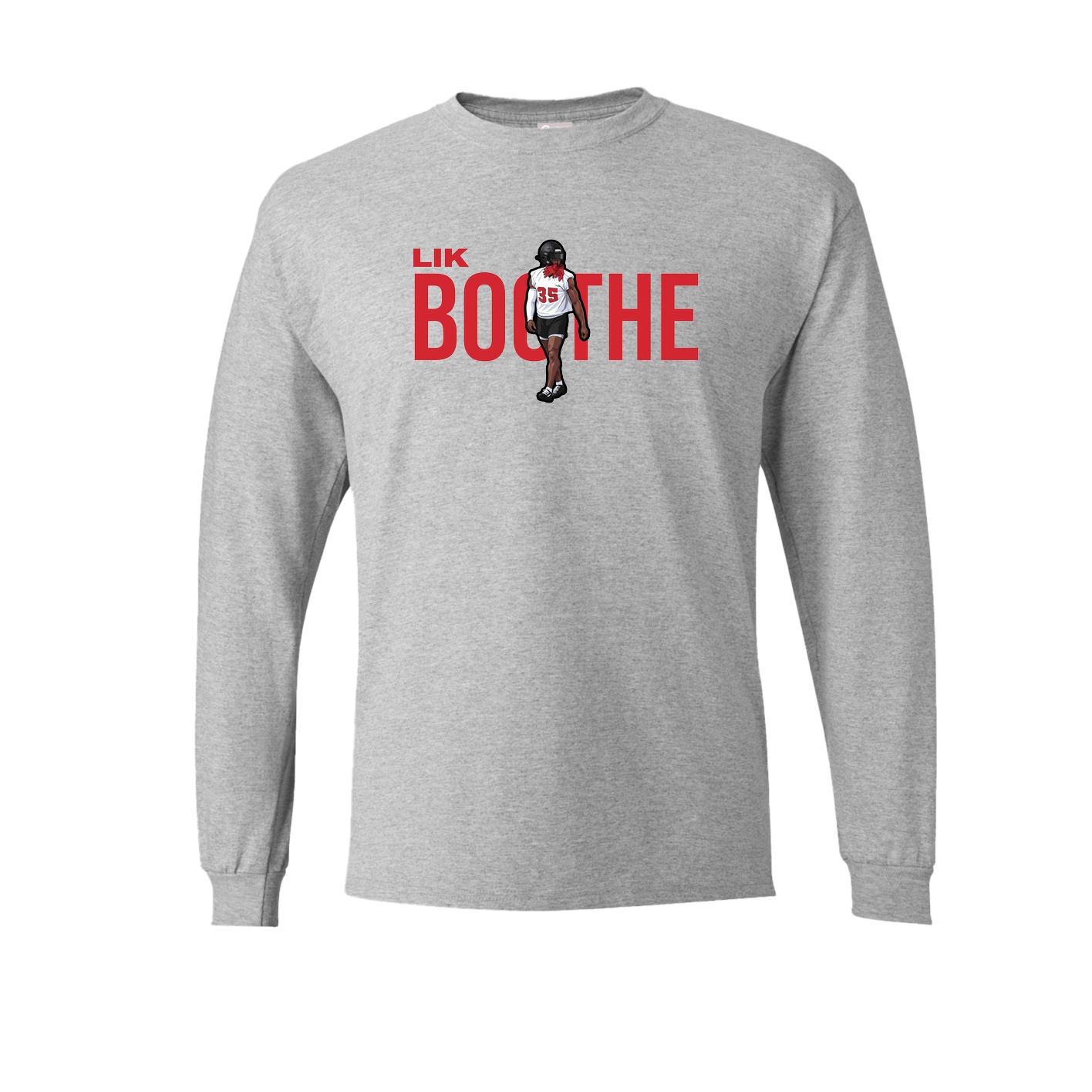 Long Sleeve Tee — Player Name in Grey