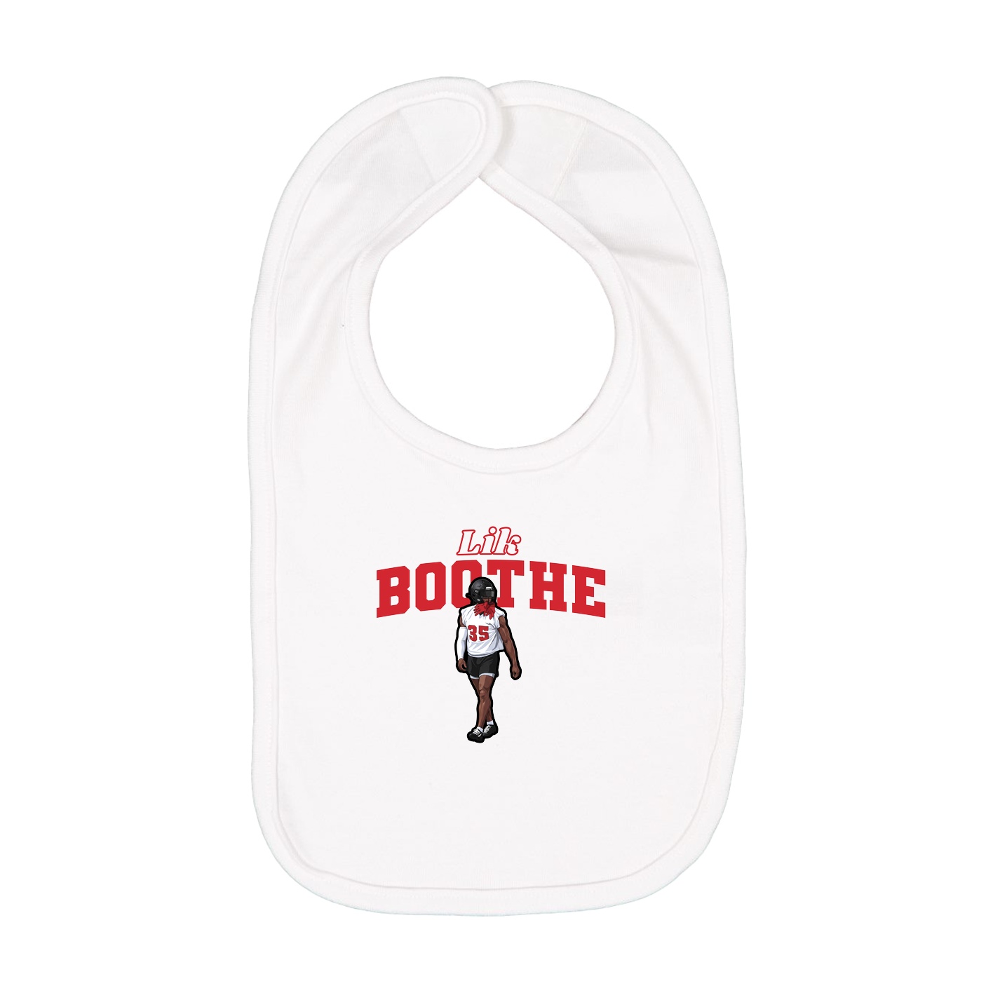 Infant Bib — Name Arch in White