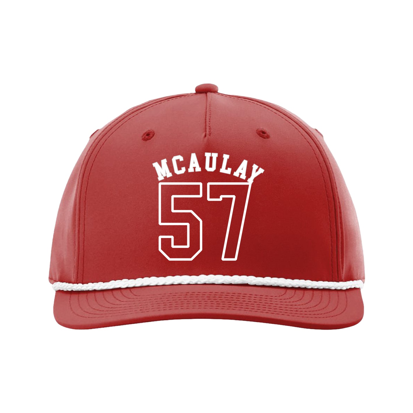 Five-Panel Classic Rope Cap — Shirsey Arch in Red