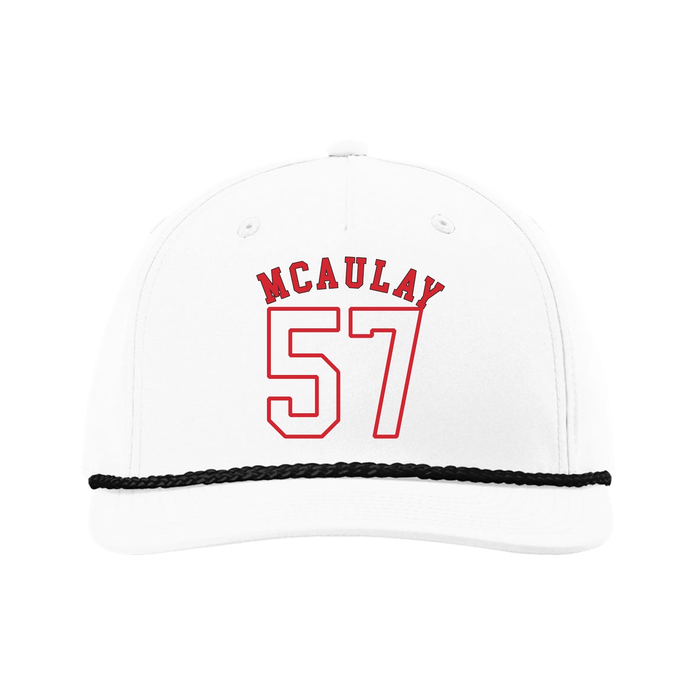 Five-Panel Classic Rope Cap — Shirsey Arch in White