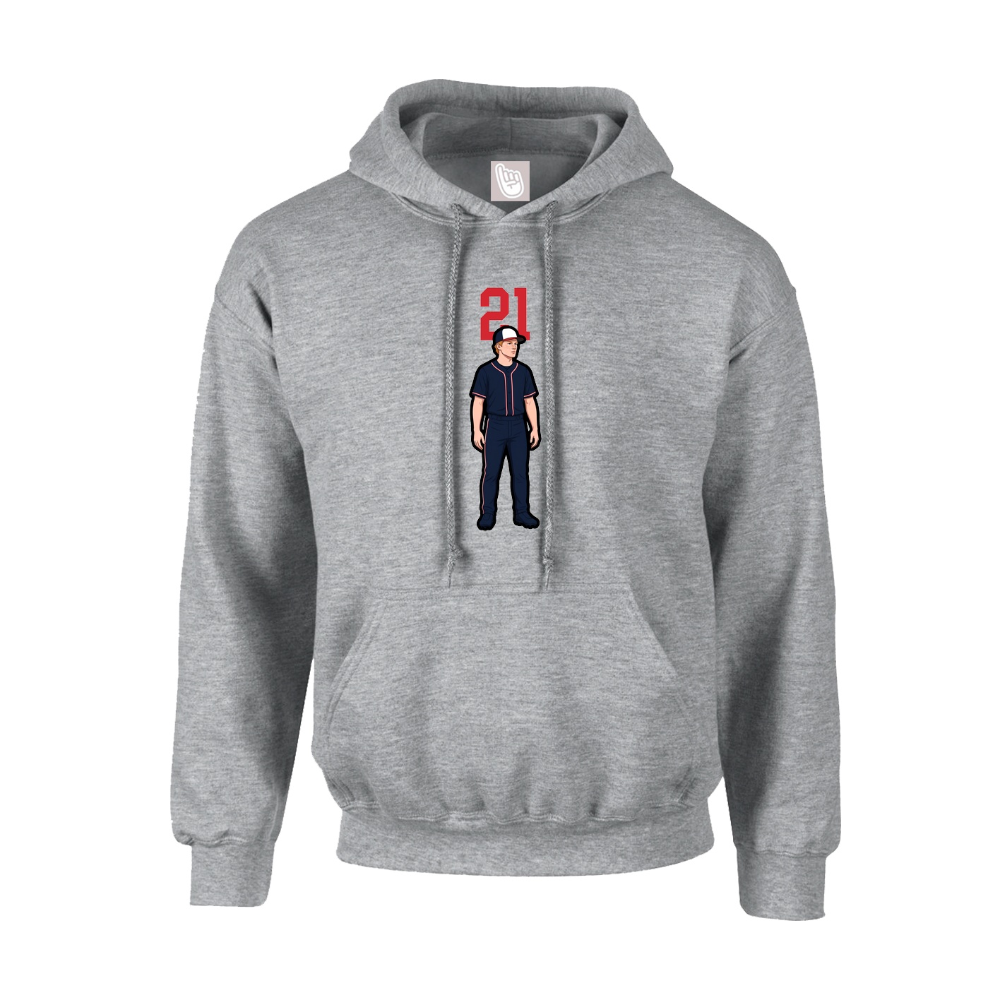 Hoodie — Number Top in Grey